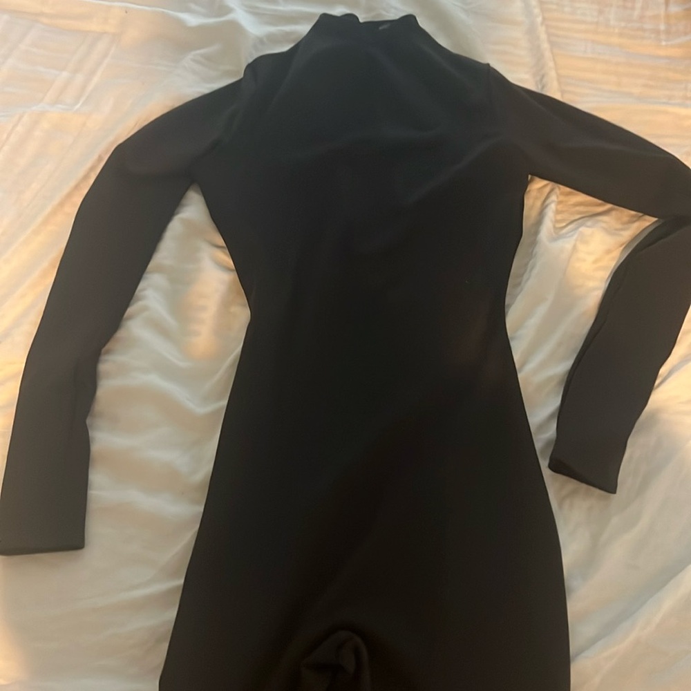 Naked wardrobe long sleep turtle neck jumpsuit